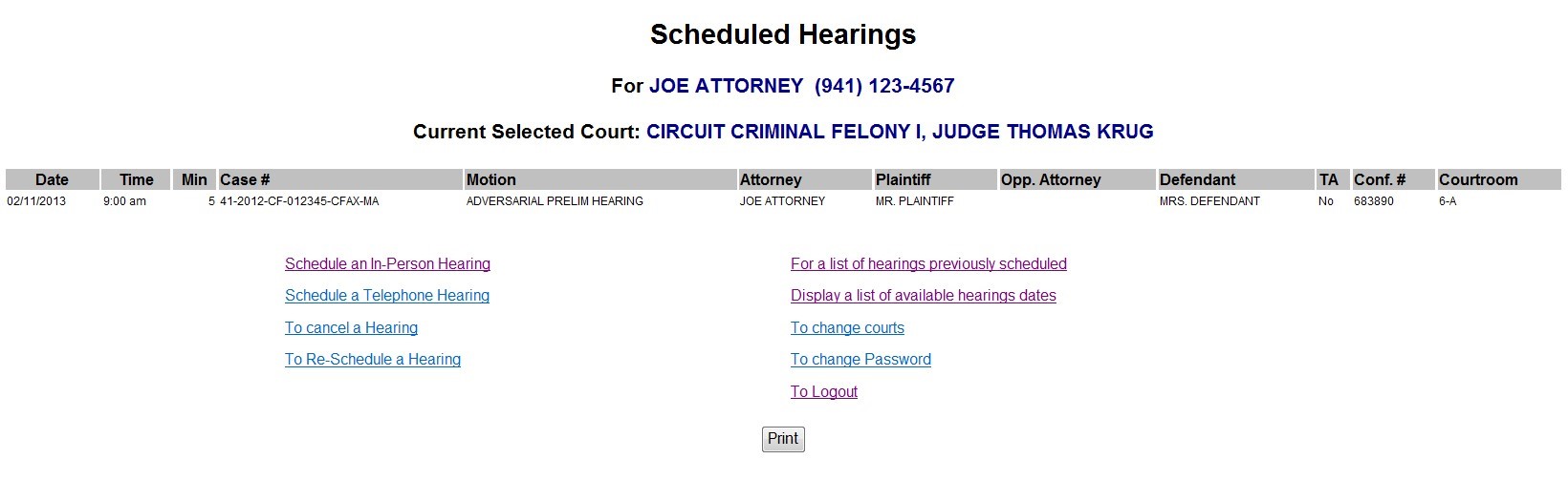 List Previously scheduled hearings List Previously scheduled hearings