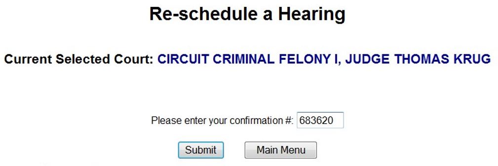 Re-schedule Hearing Re-schedule Hearing