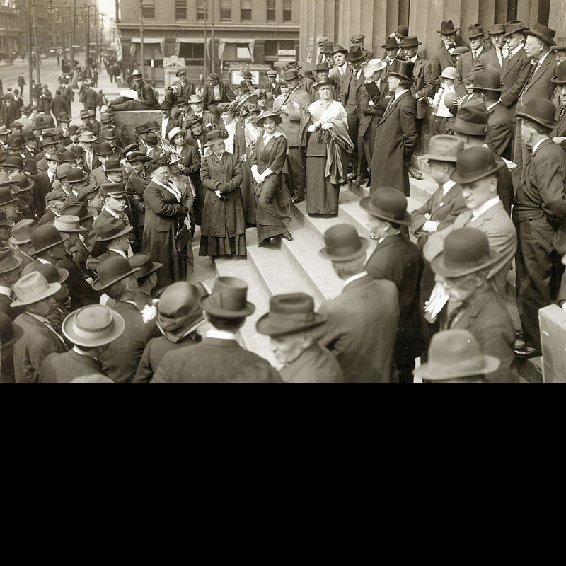 Speaker addresses an audience